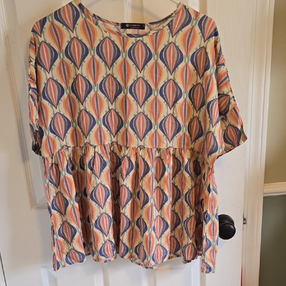 BomBom Peplum Top Sz M/L